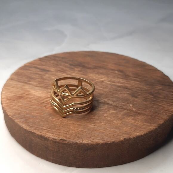 Layered Gold-Tone & Rhinestone Ring - Picture 1 of 5
